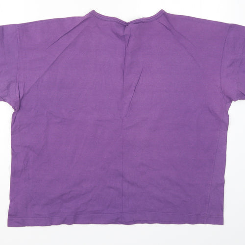 Back to Basix Womens Purple   Basic T-Shirt Size 16