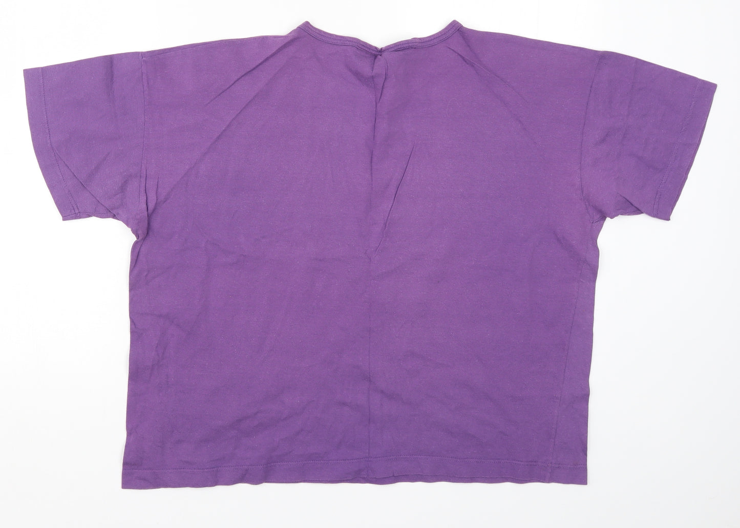Back to Basix Womens Purple   Basic T-Shirt Size 16