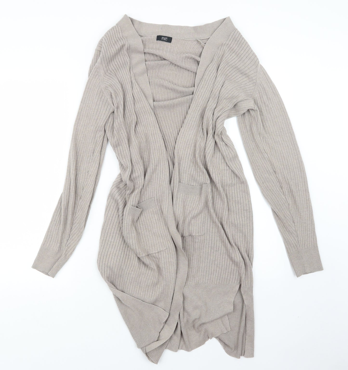 F&F Womens Beige  Knit Cardigan Jumper Size 20