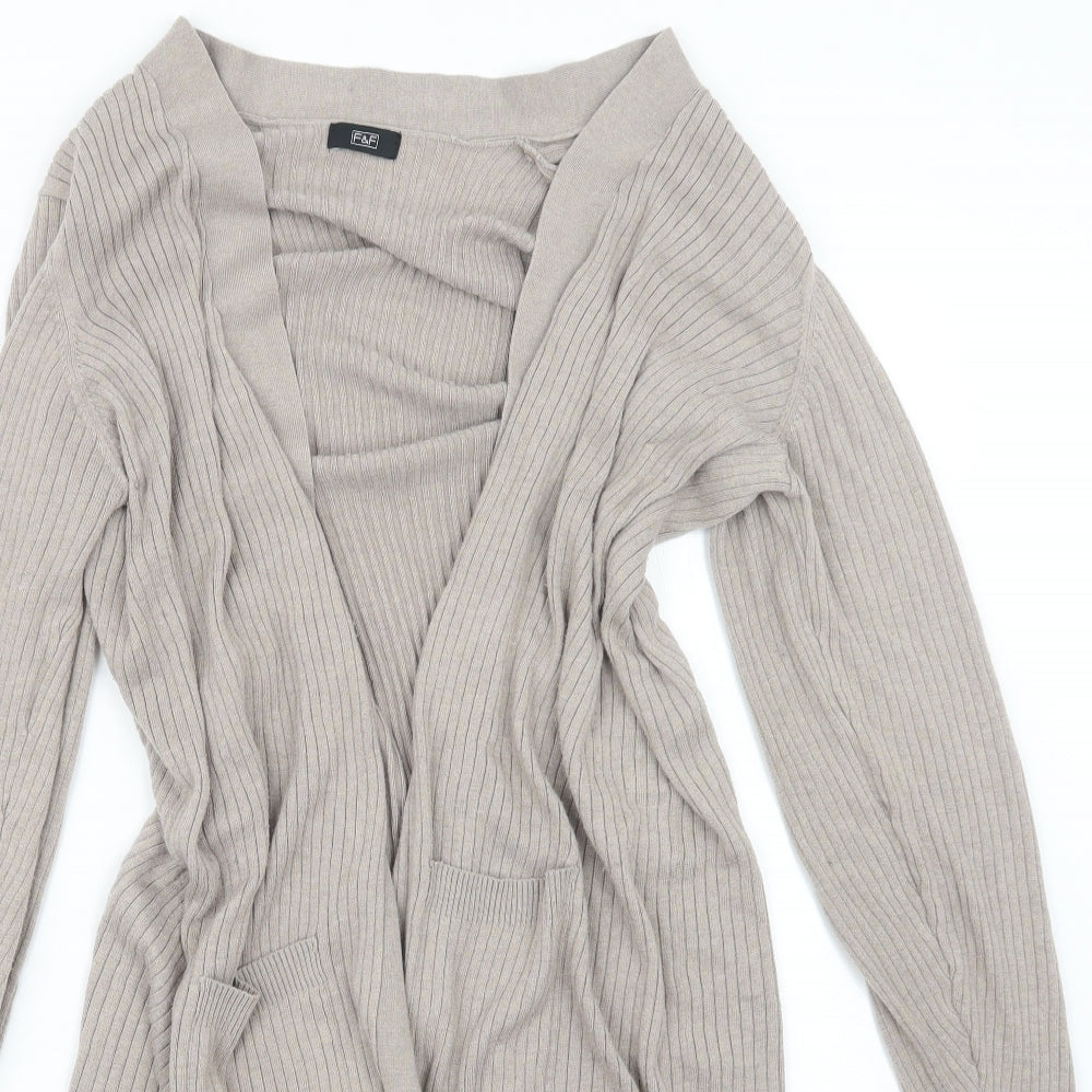 F&F Womens Beige  Knit Cardigan Jumper Size 20