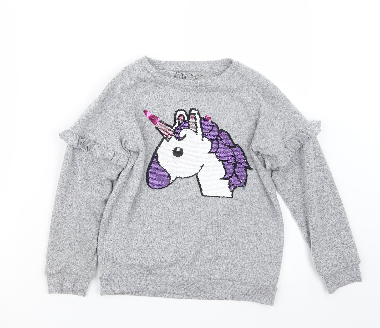 Primark Girls Grey  Knit Pullover Jumper Size 7-8 Years