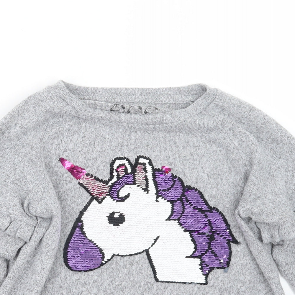 Primark Girls Grey  Knit Pullover Jumper Size 7-8 Years