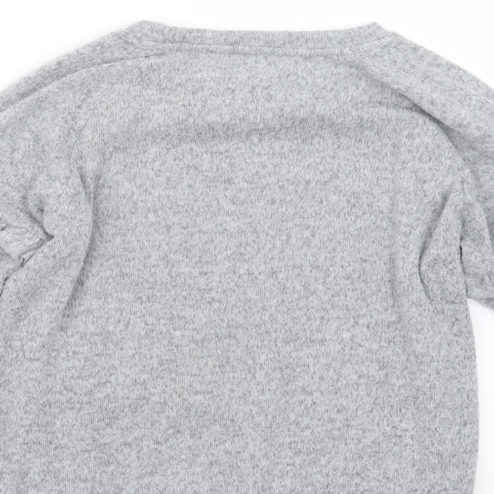 Primark Girls Grey  Knit Pullover Jumper Size 7-8 Years