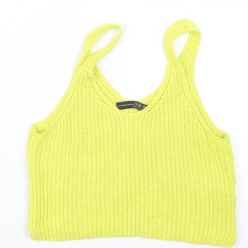 Atmosphere Womens Yellow  Knit Pullover Jumper Size 10  - cr