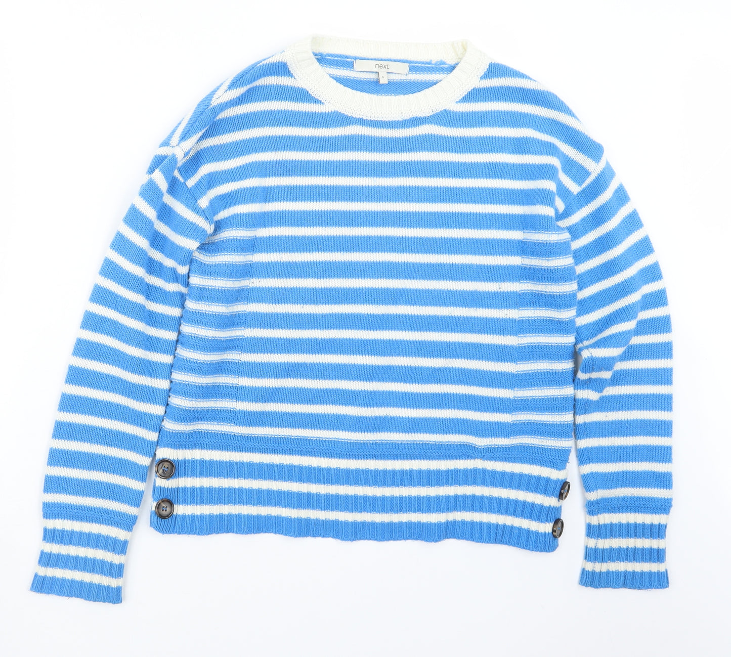 NEXT Womens Blue Striped Knit Pullover Jumper Size 6