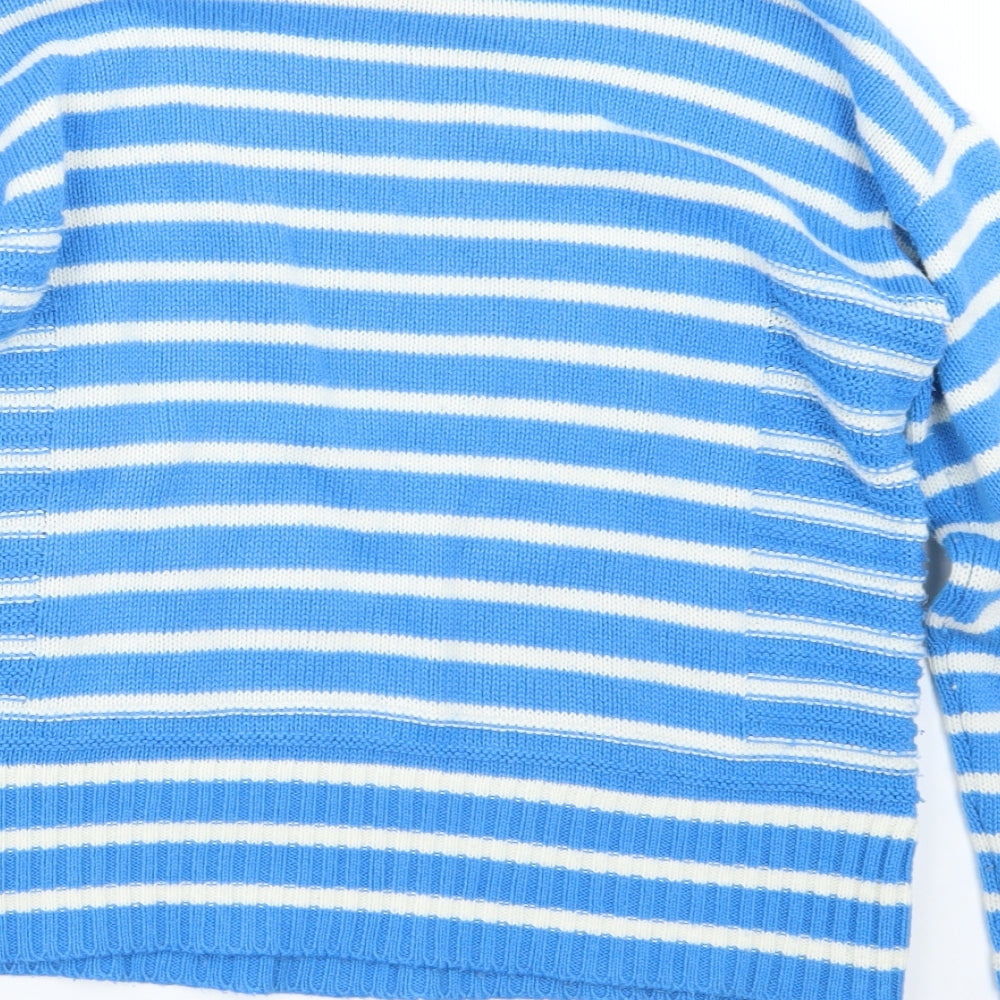 NEXT Womens Blue Striped Knit Pullover Jumper Size 6