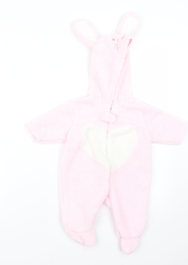Earlydays Girls Pink Geometric Babydoll One Piece Size 0-3 Months