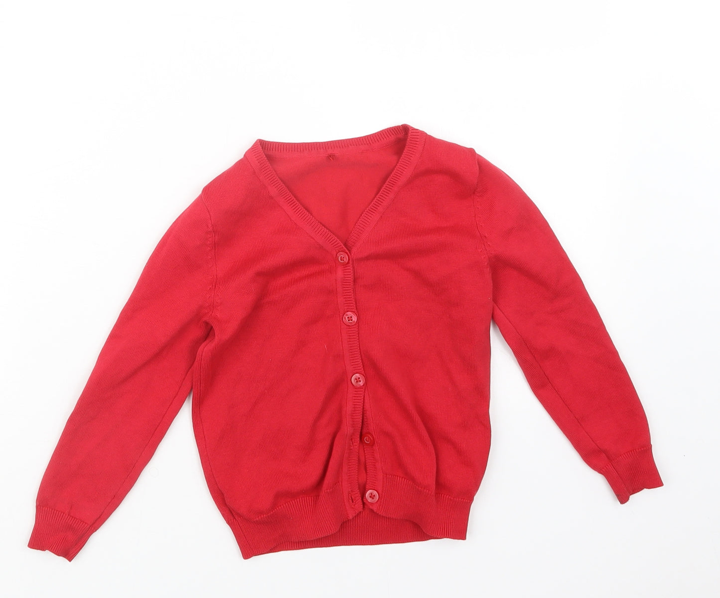 George Girls Red  Knit Cardigan Jumper Size 4-5 Years