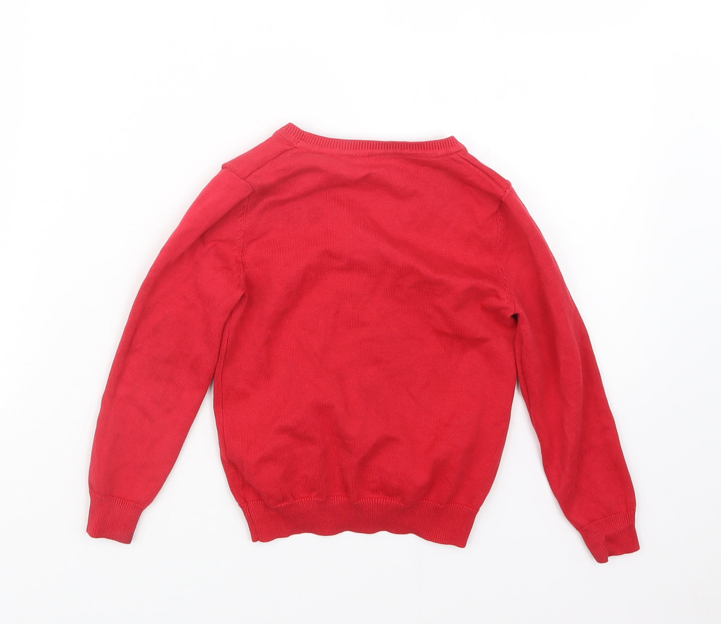 George Girls Red  Knit Cardigan Jumper Size 4-5 Years