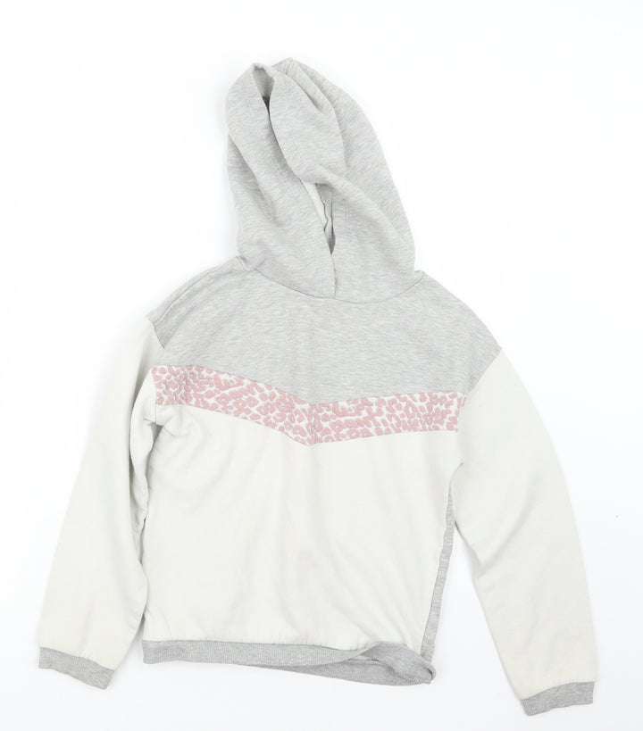 matala Girls White Pullover Hoodie Size 10 Years
