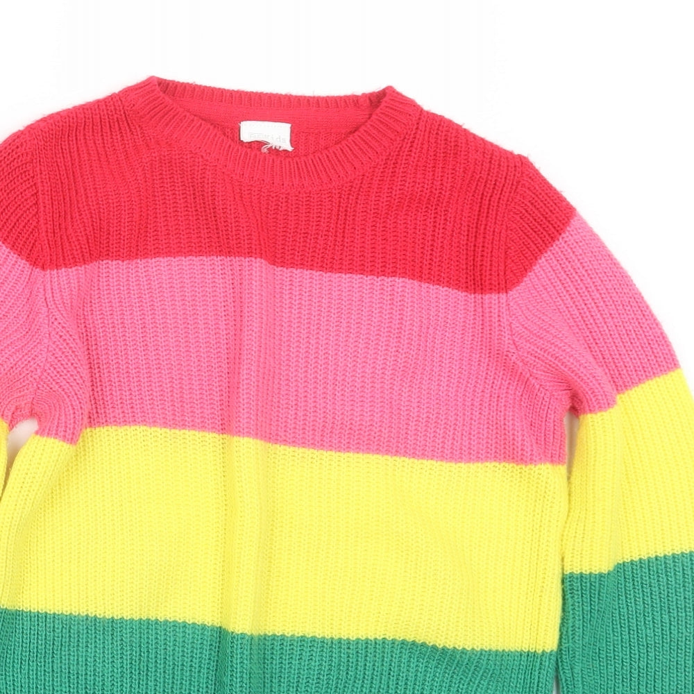 F&F Girls Pink  Knit Pullover Jumper Size 9-10 Years
