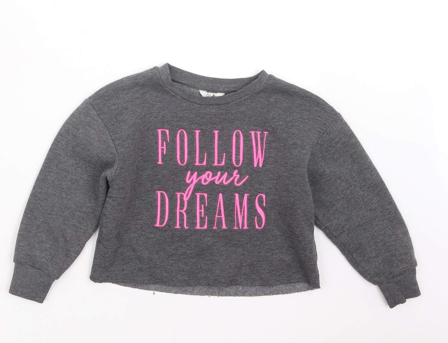 M&Co Girls Grey   Pullover Jumper Size 5-6 Years