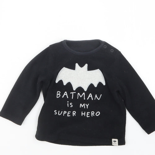 George Boys Black Geometric  Babydoll Pyjama Top Size 9-12 Months  - Batman