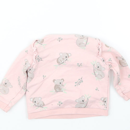 TU Girls Pink Geometric  Pullover Jumper Size 0-3 Months