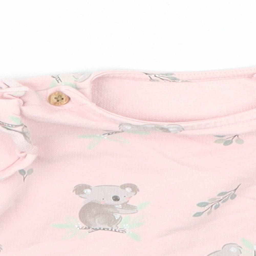 TU Girls Pink Geometric  Pullover Jumper Size 0-3 Months