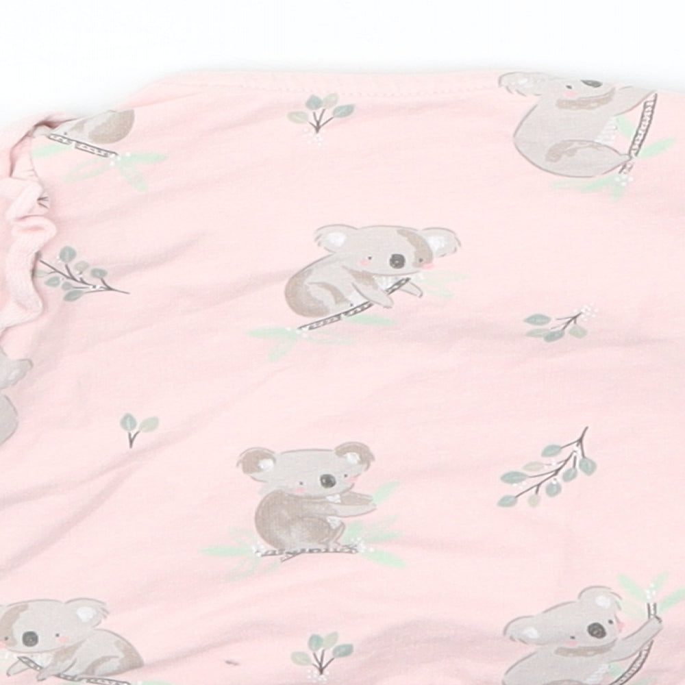 TU Girls Pink Geometric  Pullover Jumper Size 0-3 Months