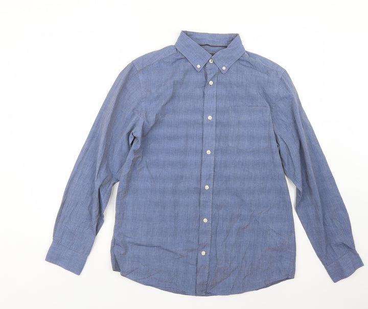 Maine Mens Blue Button-Up Size M