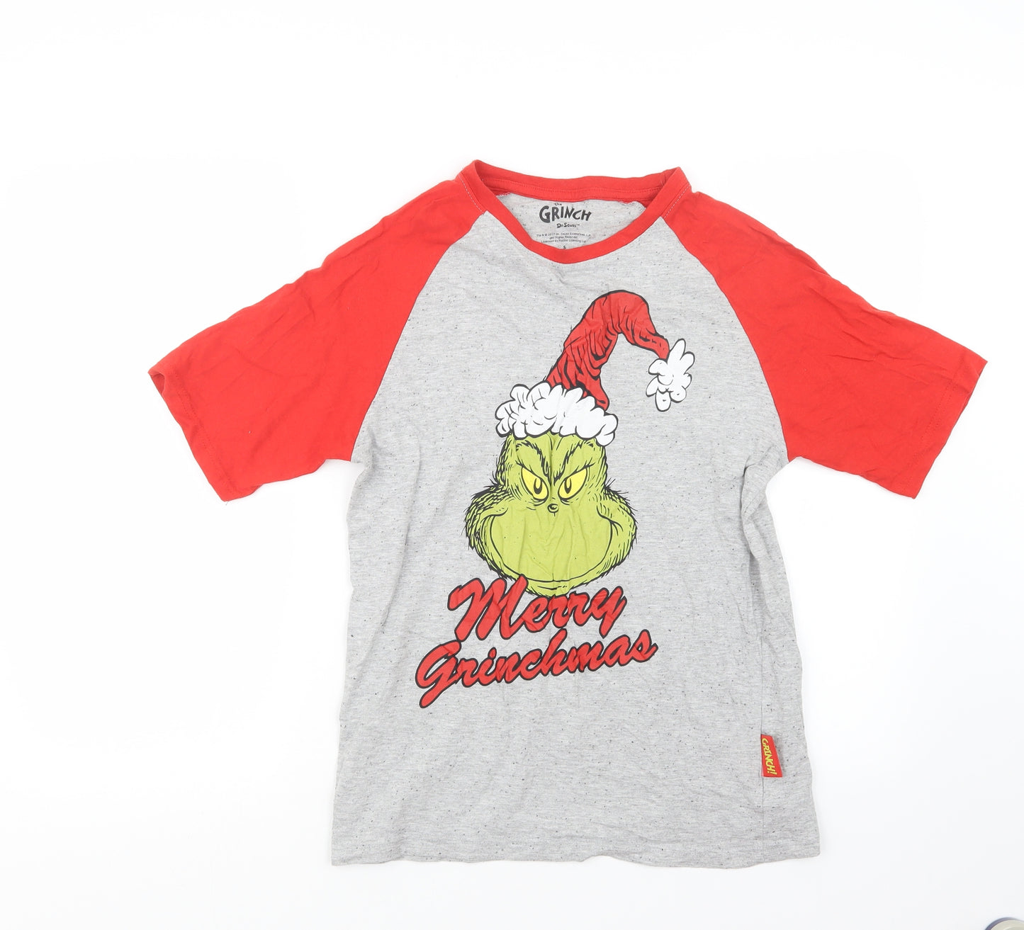 Primark Mens Grey    T-Shirt Size S  - The Grinch