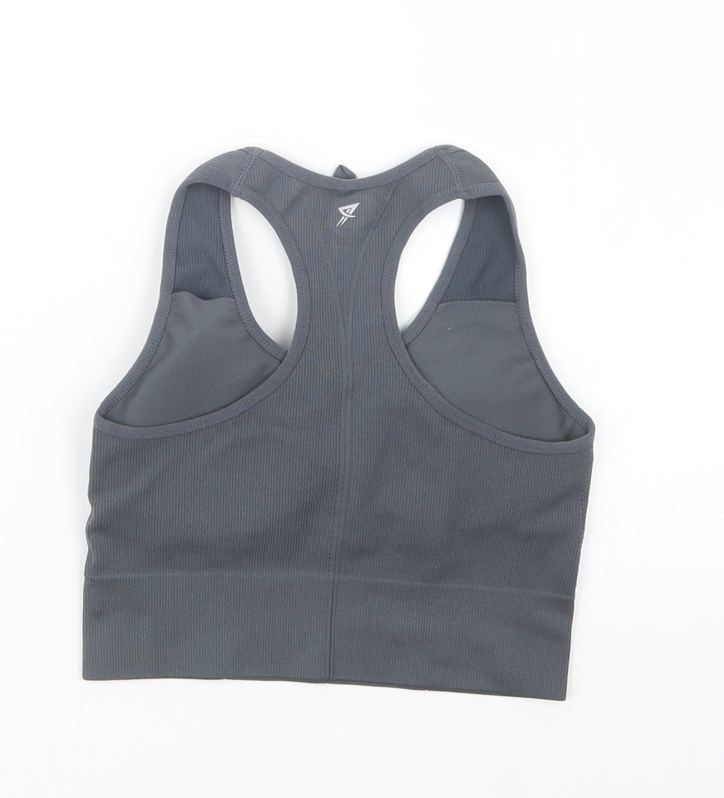 Workout Womens Grey   Cropped T-Shirt Size 6  - Sports Bra