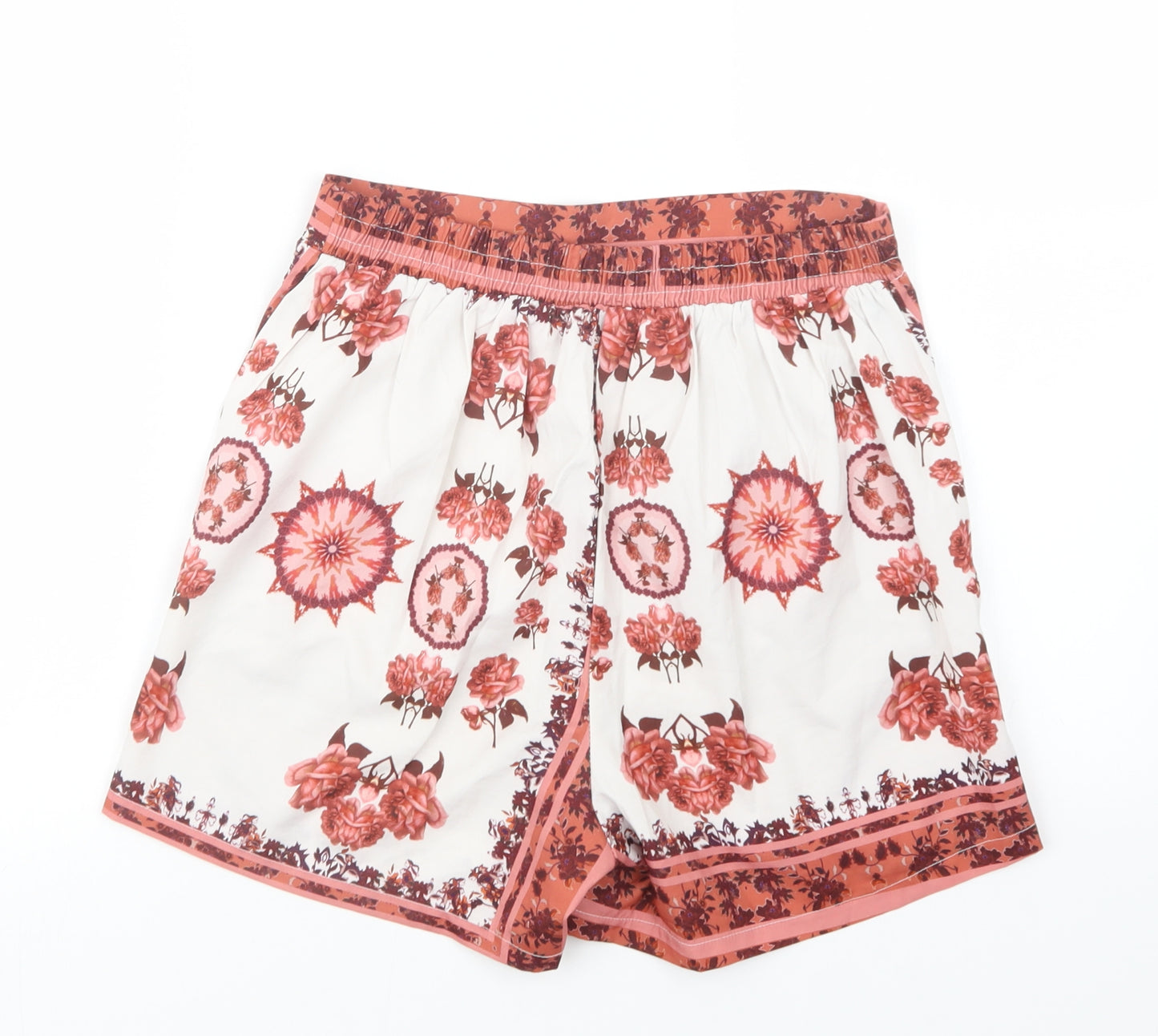 SheIn Womens Red Geometric  Boyfriend Shorts Size S