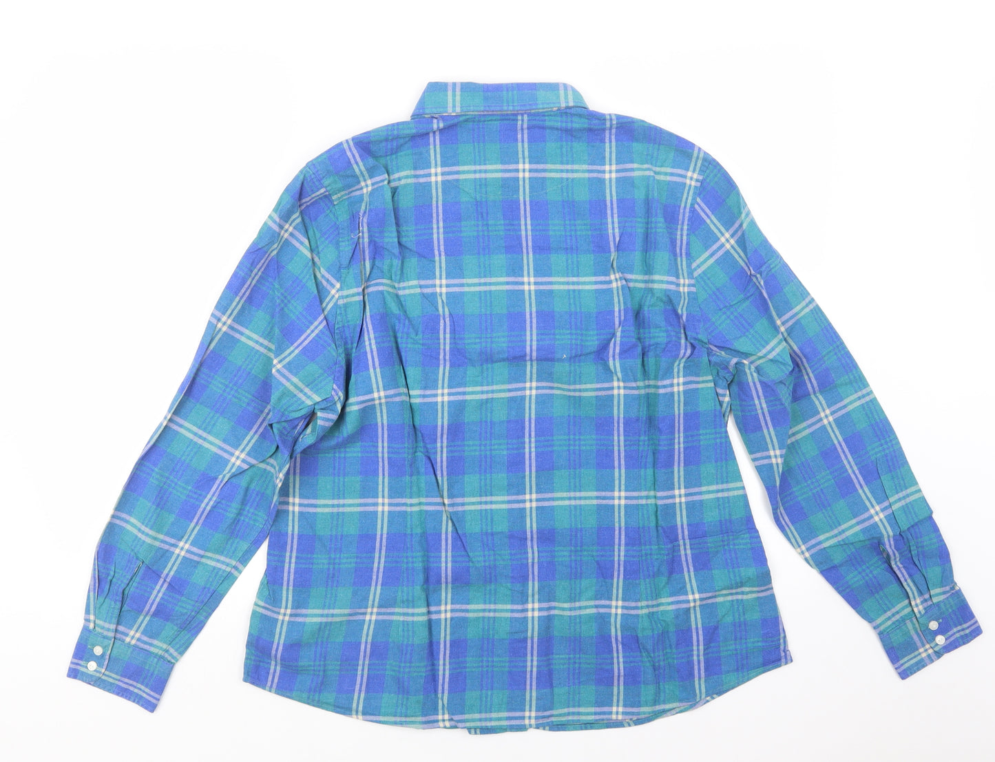 Charles Tyrwhitt Womens Blue Check  Basic Button-Up Size 18