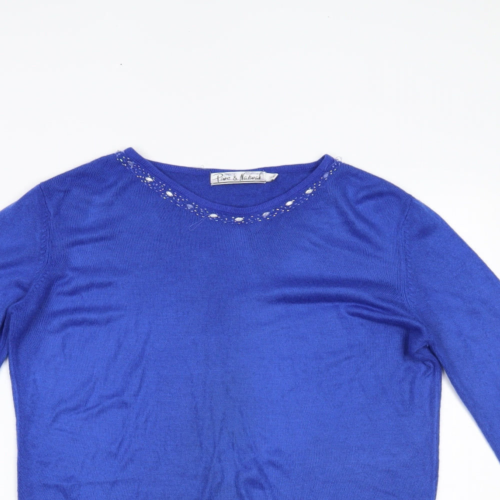 Pure & Natural Womens Blue   Basic Blouse Size 16