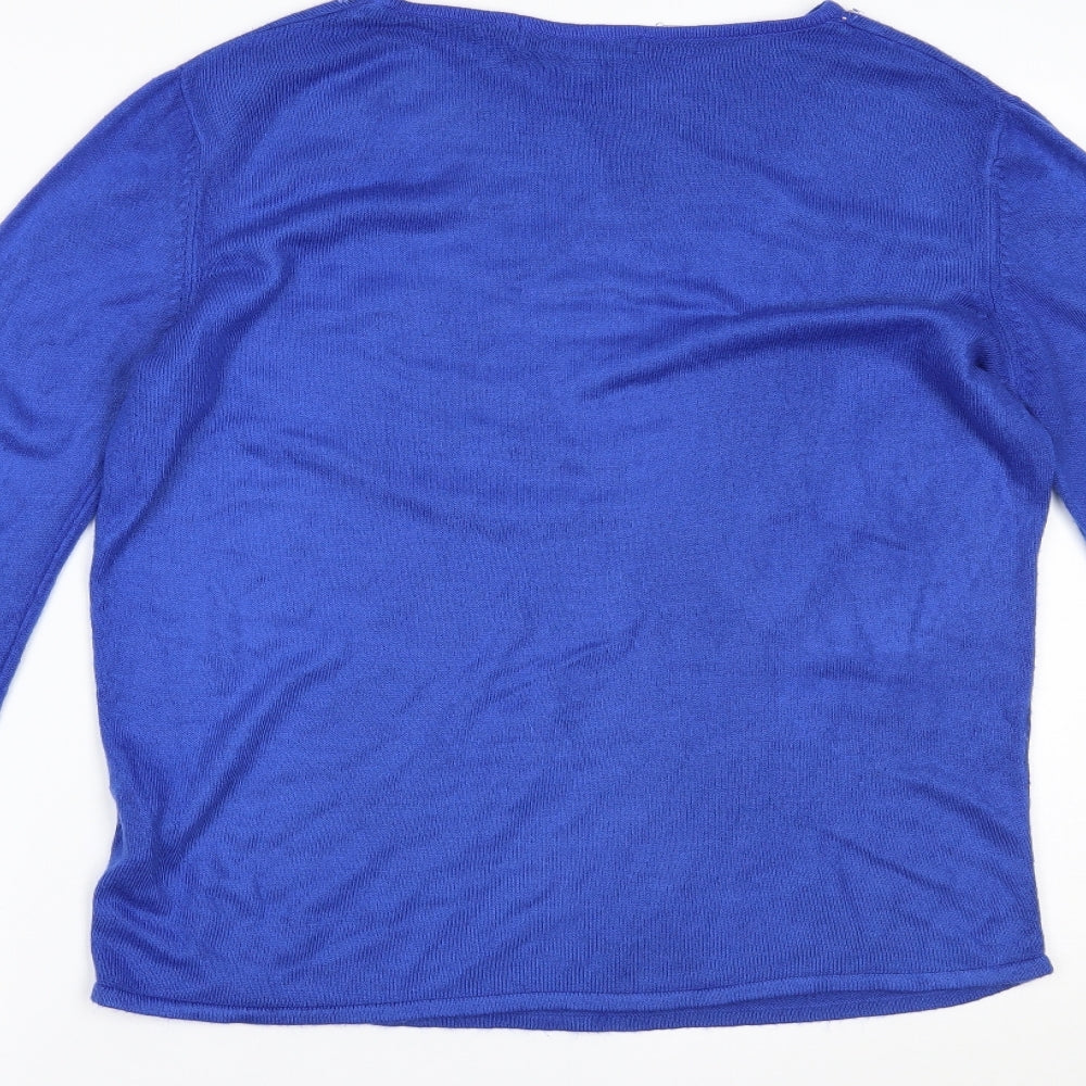 Pure & Natural Womens Blue   Basic Blouse Size 16