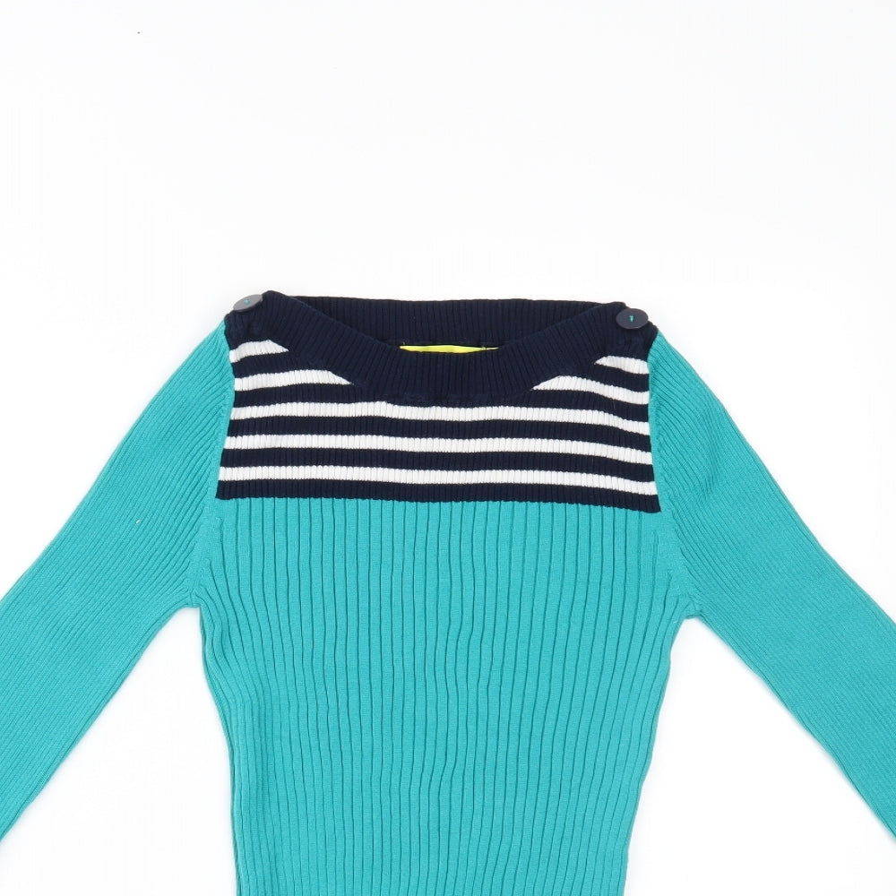 NEXT Womens Blue Striped  Basic Blouse Size 10