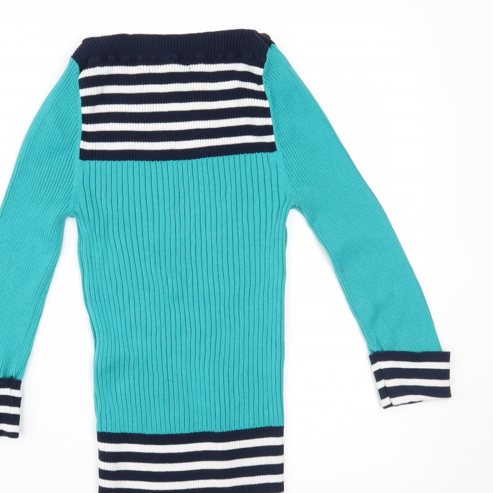 NEXT Womens Blue Striped  Basic Blouse Size 10
