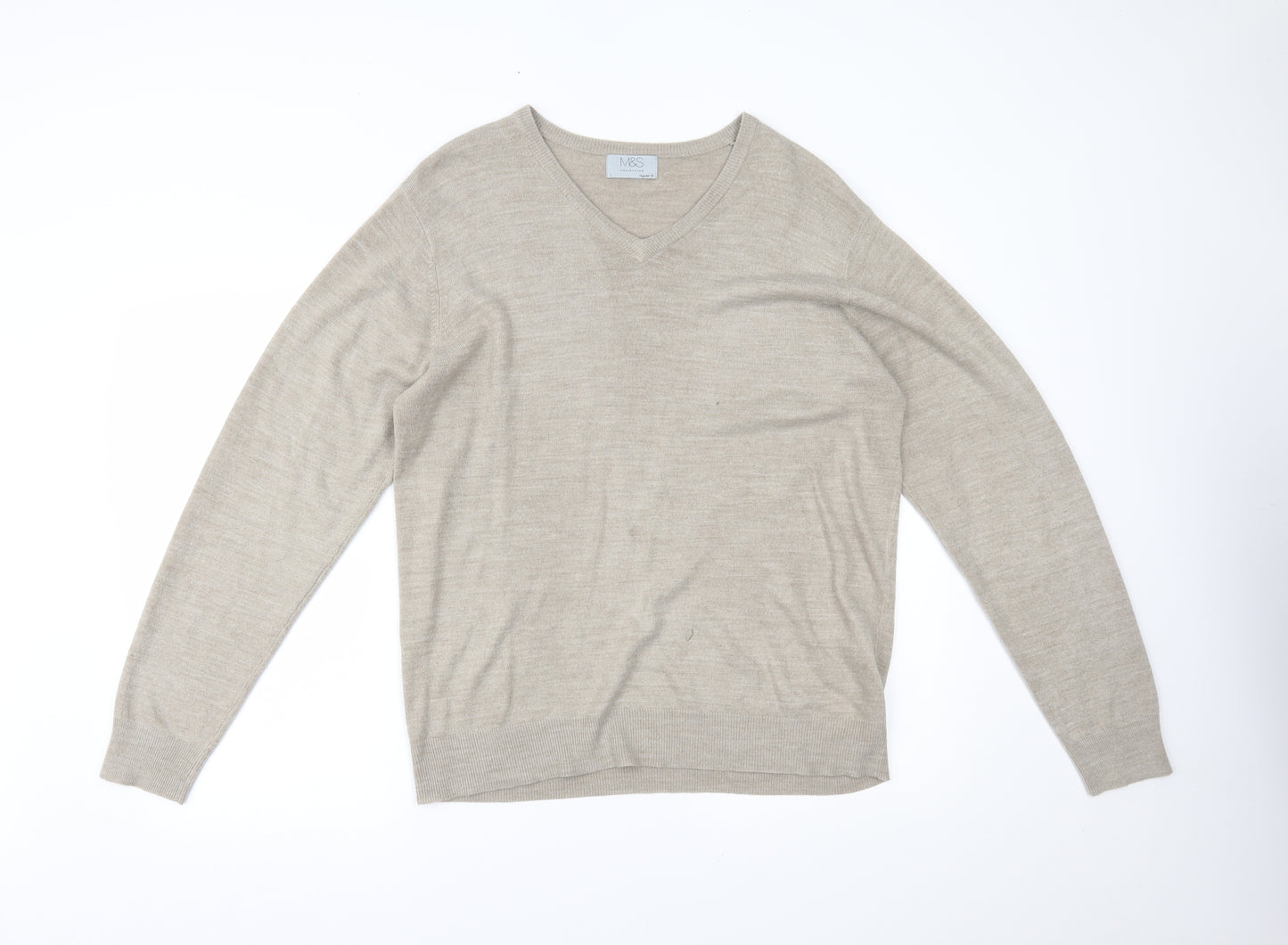 Marks and Spencer Mens Beige   Pullover Jumper Size L