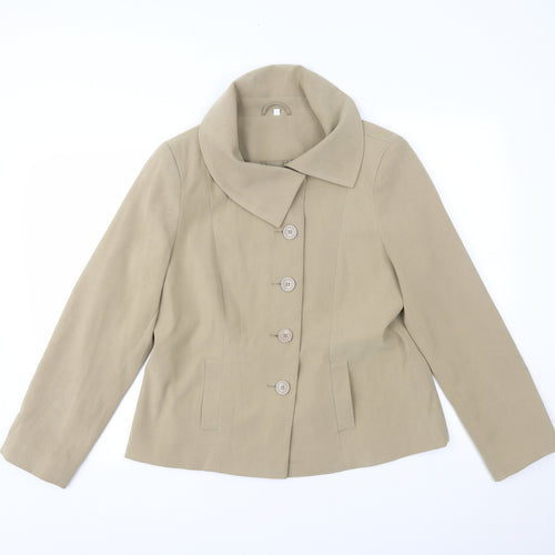 EWM Womens Beige   Jacket Blazer Size 14