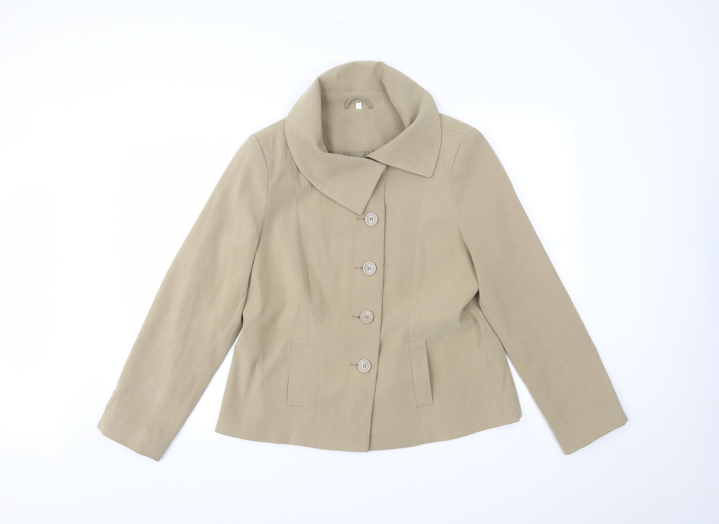 EWM Womens Beige   Jacket Blazer Size 14