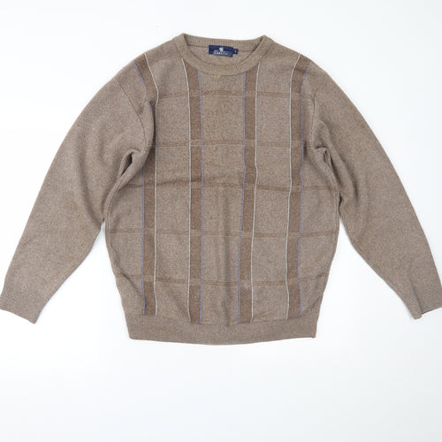 Carson Womens Brown Plaid  Pullover Jumper Size S