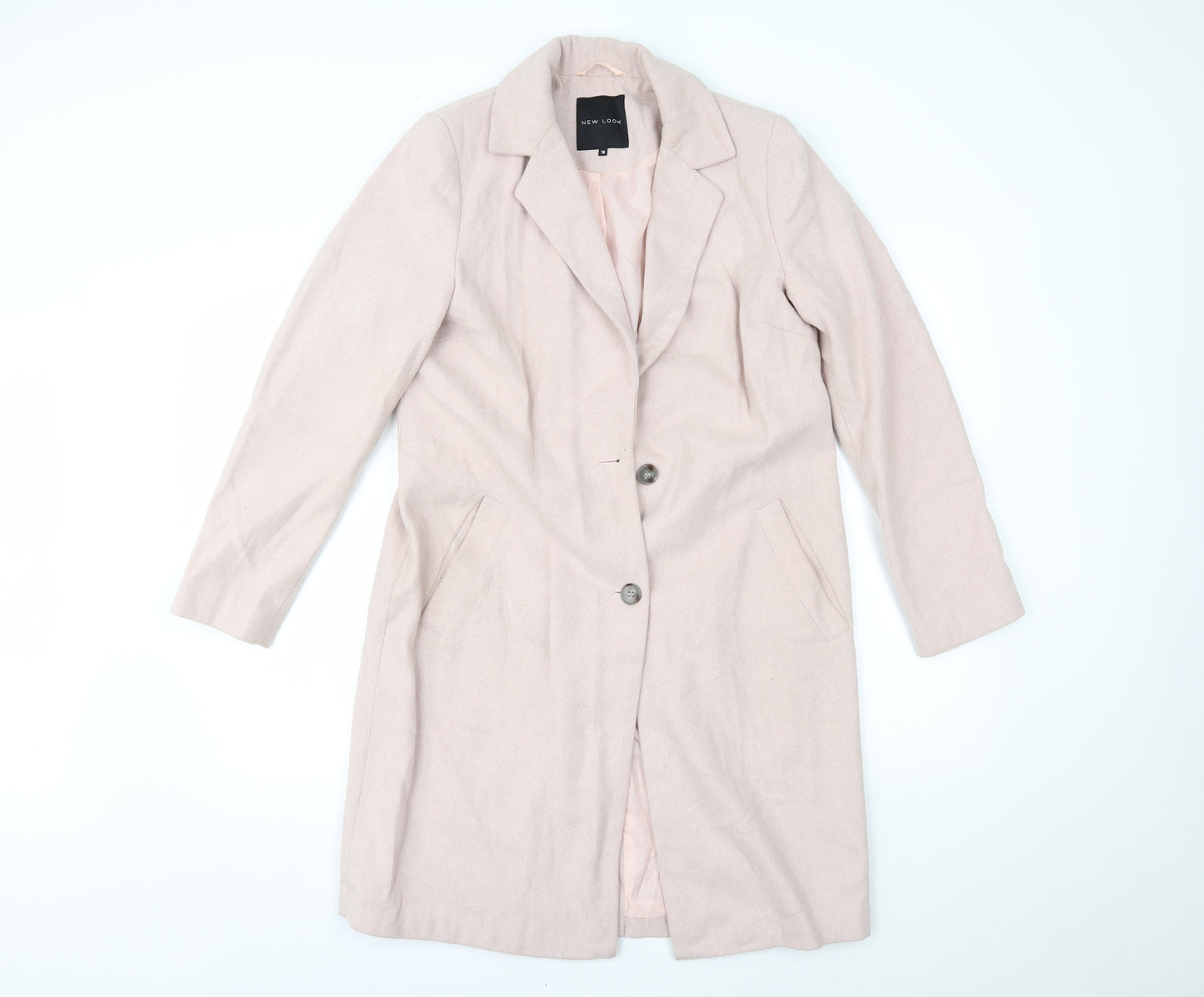 New Look Womens Pink   Overcoat Coat Size 10
