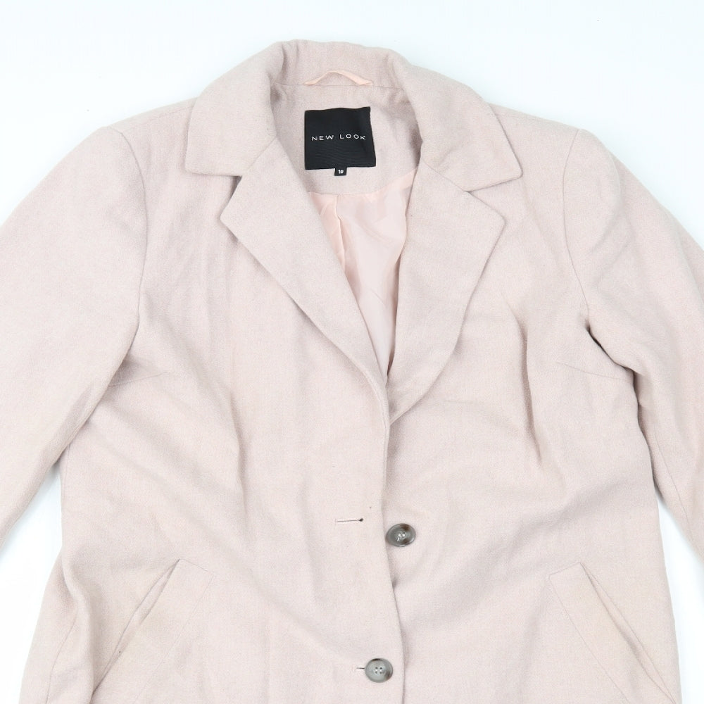 New Look Womens Pink   Overcoat Coat Size 10