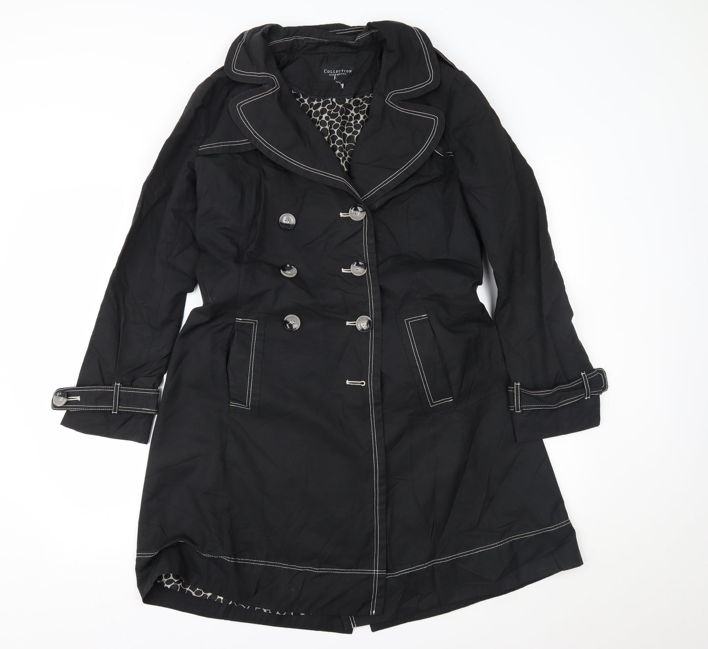 Debenhams Womens Black   Trench Coat Coat Size 14
