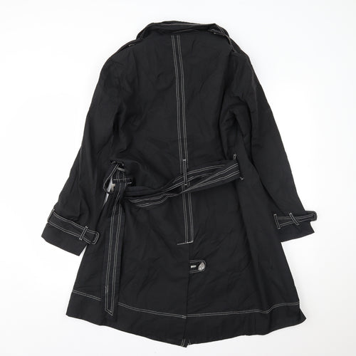 Debenhams Womens Black   Trench Coat Coat Size 14