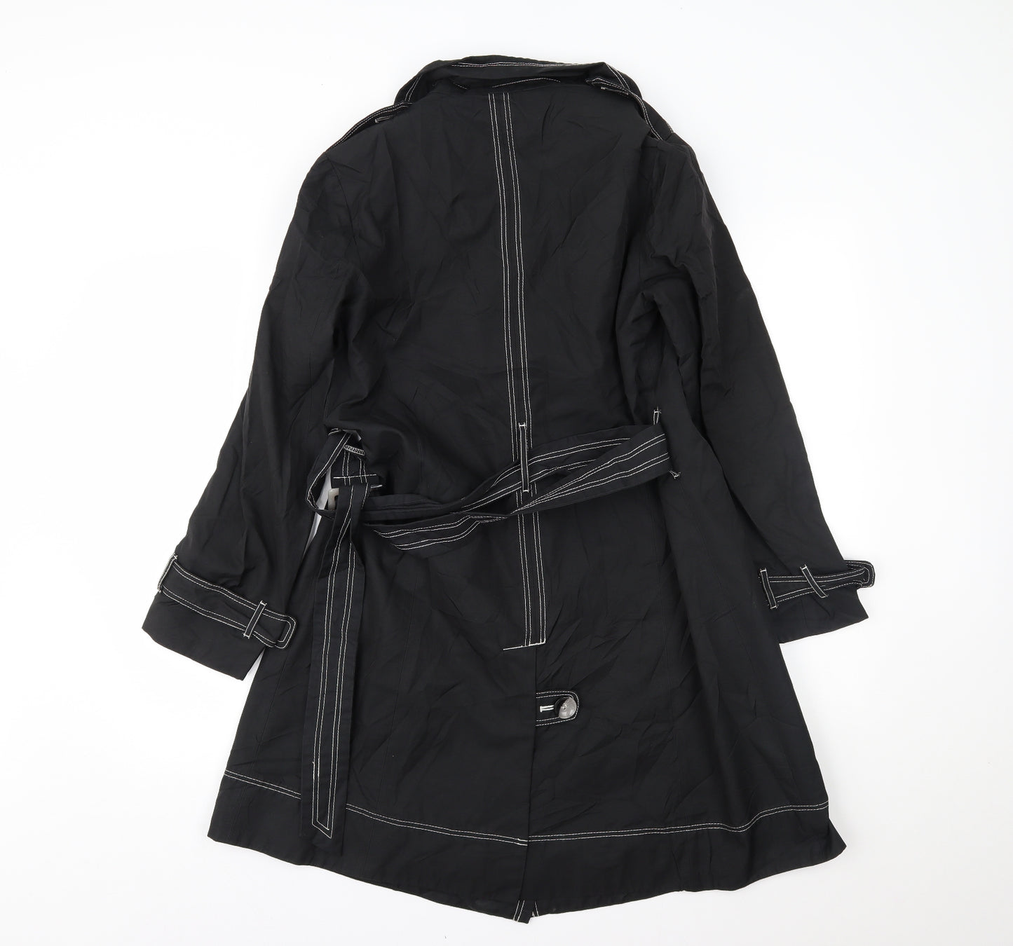 Debenhams Womens Black   Trench Coat Coat Size 14