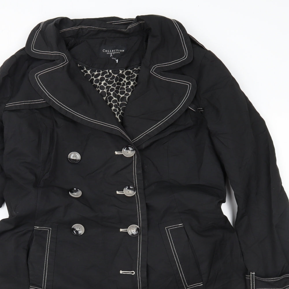 Debenhams Womens Black   Trench Coat Coat Size 14
