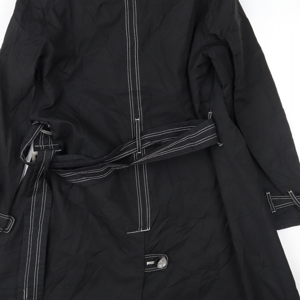 Debenhams Womens Black   Trench Coat Coat Size 14