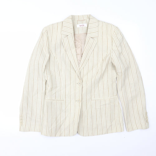 Wish Womens Ivory Striped  Jacket Blazer Size 12