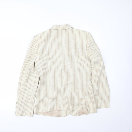 Wish Womens Ivory Striped  Jacket Blazer Size 12