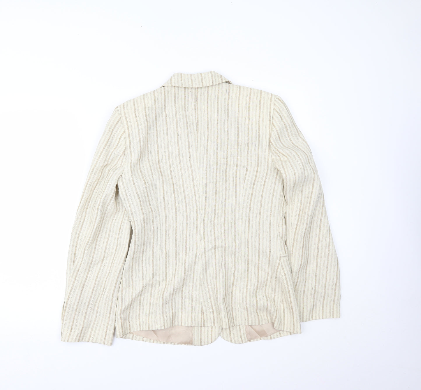 Wish Womens Ivory Striped  Jacket Blazer Size 12