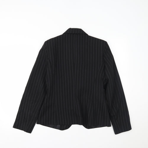 New Look Womens Black Striped  Jacket Blazer Size 12