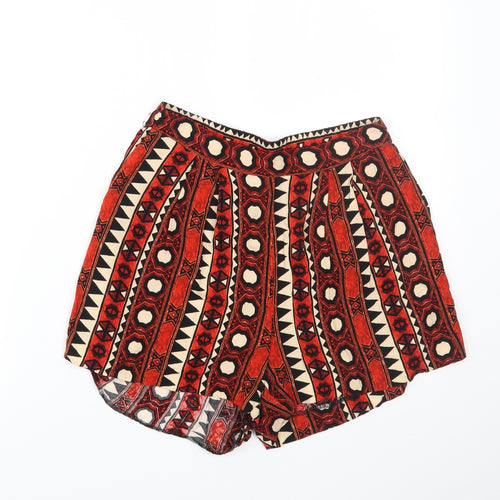 H&M Womens Multicoloured Geometric  Paperbag Shorts Size 6