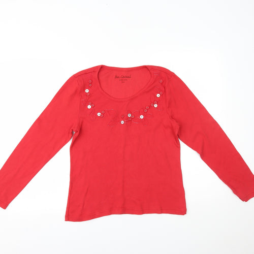 Bm Casual Womens Red   Basic Blouse Size S