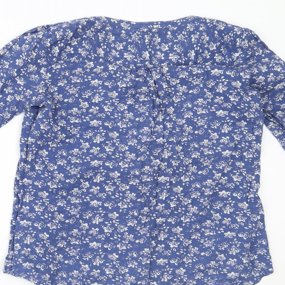 Fat Face Womens Blue Floral  Basic Blouse Size 10