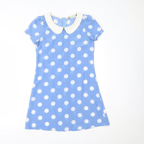 Hearts & Bows Womens Blue Polka Dot  Fit & Flare  Size 6