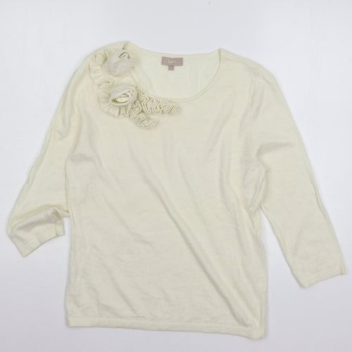 Soon Womens Ivory  Knit Pullover Jumper Size 14