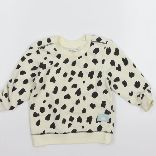 Primark Baby Ivory Animal Print Jersey Pullover Jumper Size 12-18 Months